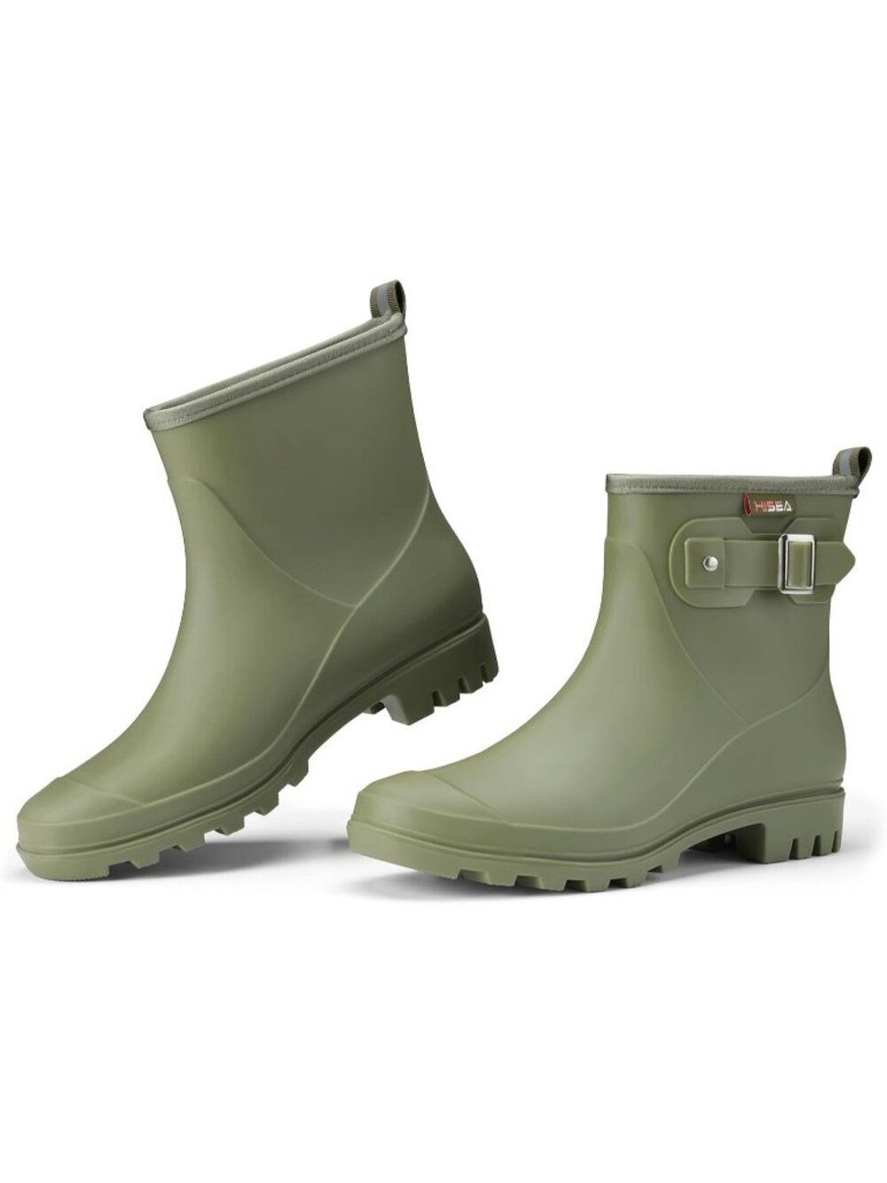 Women's Green Ankle Rubber Non-Slip Mud Lightweight Waterproof Short Rain Boots